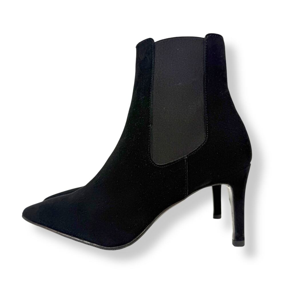 Brand new ANTONIO DE FARIA Portugal black suede pointed toe Chelsea heeled boots - Picture 3 of 16